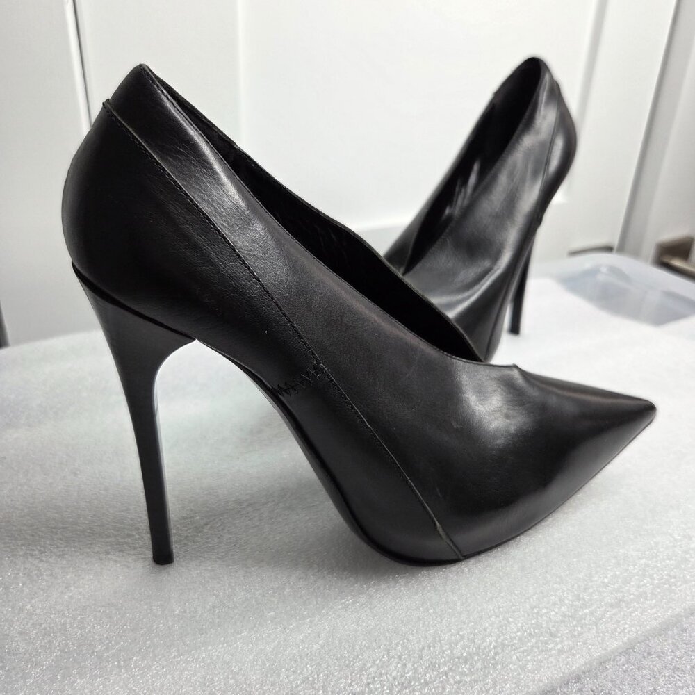 Women's Burberry Prorsum Black Leather Stiletto Pumps - Size 41 - Picture 2 of 12